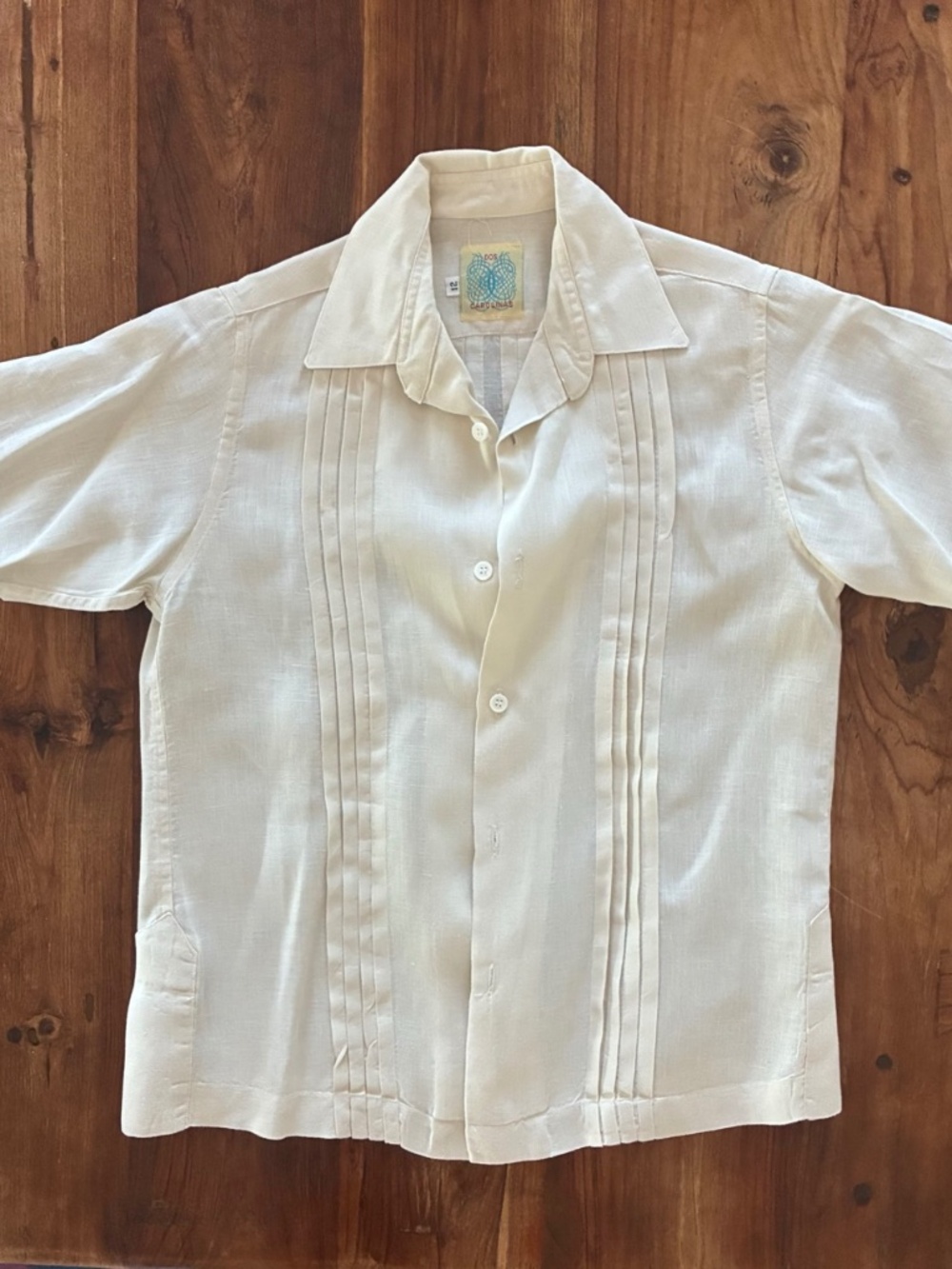 Dos Carolinas Bespoke Kids Guayabera — Cream/Ivory | Size 12 | San Antonio, TX